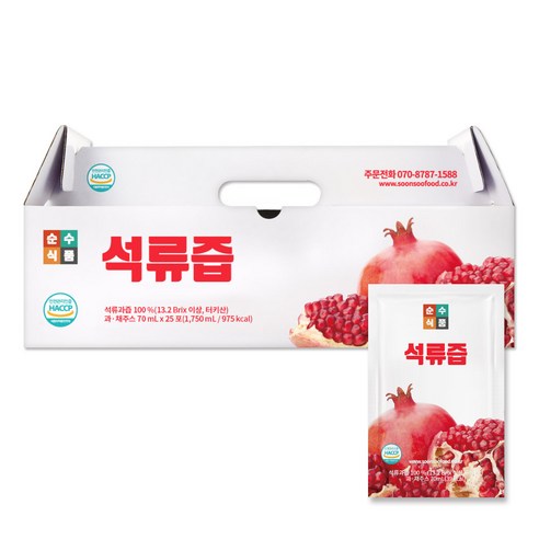 순수식품 석류즙, 70ml, 25개