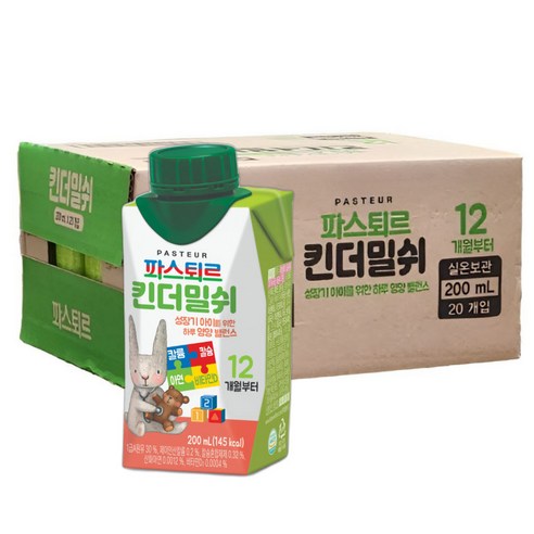 파스퇴르 파스퇴르 킨더밀쉬 200ml, 20개