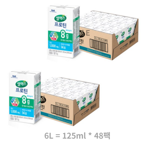 셀렉스 프로틴 로우슈거 음료, 190ml, 24개