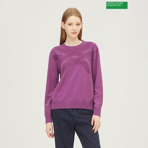 베네통 Benetton logo jacquard sweater 2F 1135U1044 1J8