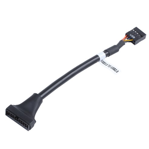 AFBEST 15cm USB 3.0 20 핀 헤더 남성 2.0 9 여성 어댑터 케이블, 검정
