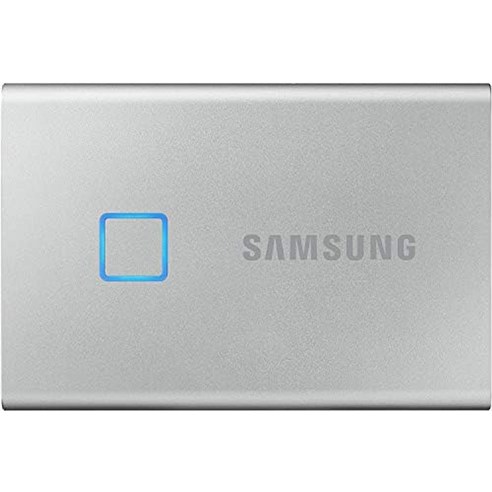 SAMSUNG T7 Touch 휴대용 SSD 1TB 최대 1050MB/s USB 3.2 외장 솔리드 스테이트 드라이브 + 2개월 Adobe CC 사진(MU-PC1T0S/WW), 기본