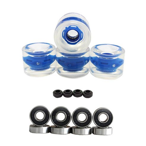 4pcs 70mm 라이트 업 롱 보드 스케이트 보드 휠 마그네틱 코어 휠, 푸른, 70 x 51mm, PU