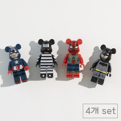 84x84 인테리어 레고 냉장고자석 마그넷, 곰돌이히어로4p
