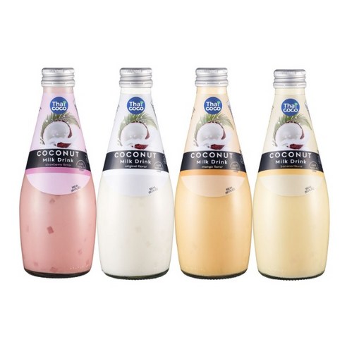 타이코코 코코넛밀크 위드 나타데코코 300ml 4가지맛 8개 오리지널 + 망고 + 바나나 + 딸기