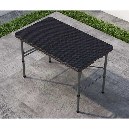 플라스틱 테이블 평상 야외 야장테이블 접이식 정원 포차 라탄테이블, 그레이 122x60x74cm