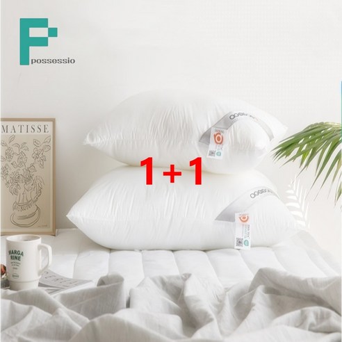 투울마켓 1+1 호텔식 무형광 베개솜 프리미엄 꿀잠 수면베개, 1세트, 화이트