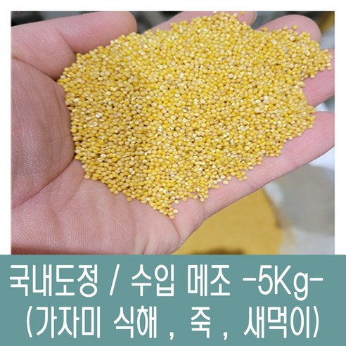 [다온농산] 2022년산 수입 중국산 메조/메좁쌀 특품 -5Kg- 새먹이 죽 가자미식해, 1개