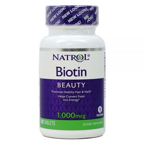 나트롤 Natrol 비오틴 Biotin 1000mcg 100타블렛, 2병, 1개, 100개