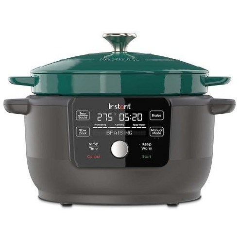 Instant 전기 원형 더치 오븐, 5.7L6쿼트 1500W, Makers of Instant Pot 제작, 5-in-1: 삶기, 슬로우 쿡, 시어/소테, 쿠킹 팬, 푸드 워머,