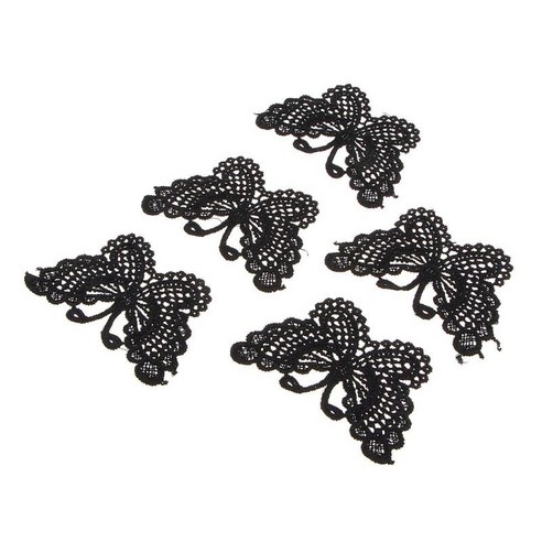 레이스 Applique 자수 applique 나비 appliques, 블랙, 폴리 에스터