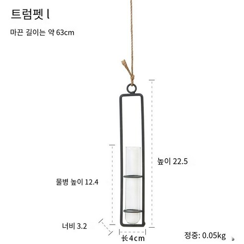현대 간단한 크리 에이 티브 홈 유리 테스트 튜브 벽 수경 컨테이너 거실 침실 벽 장식 펜던트, 작은, 하나
