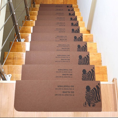 계단미끄럼방지 안전매트 논슬립 계단매트 슬개골탈구방지패드 캐릭터매트 55*22*4.5cm 5장, 55cm얼룩말브라운, 5개입, 브라운