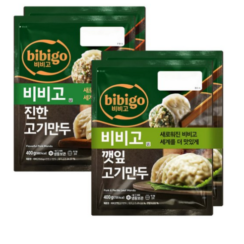 비비고 진한고기만두400gx2+깻잎고기만두400gx2