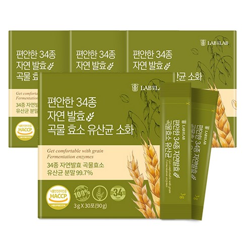 편안한 34종 발효 곡물 효소 포스트바이오틱스 유산균, 90g, 4개