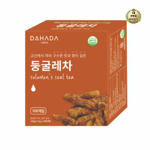 라이브잇 다하다 둥굴레차 티백, 1.2g, 100개입, 1개