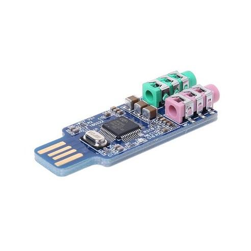 CM108 USB 드라이브 무료 사운드 카드 노트북 컴퓨터 외부 사운드 카드 모듈, 파란색