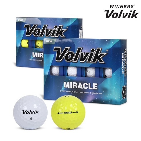 볼빅 NEW 미라클 프리미엄 2피스 골프공 12알, VOL_MIRACLE_화이트, 1세트, 12개입