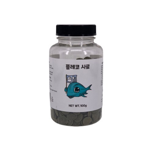 영아쿠아 플레코 사료 100g 식물성 코리 안시먹이, 1개, 1g