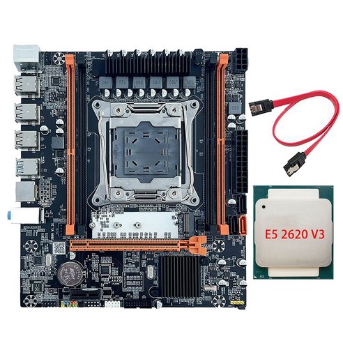 Lopbinte E5 2620 V3 CPU+SATA 케이블이 있는 X99 마더보드 B85 LGA2011-3 4X