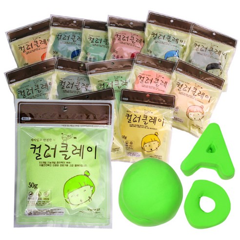 대한산업 컬러클레이 지퍼백 50g x 17종세트, 혼합색상