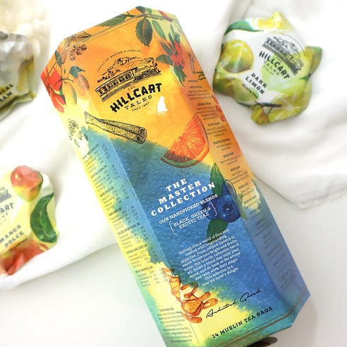 힐카트 테일즈 마스터 컬렉션 샘플키트 14 모슬린 티백 허브차 녹차 홍차 Hillcart Tales, 31.5g, 14개입, 1개