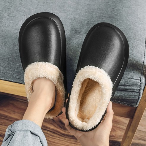 가을과 겨울 면화 남성용 신발 방수 미끄럼 방지 면화 슬리퍼 가벼운 게으른 신발