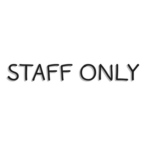 스튜디오투명 화장실 표지판, STAFF ONLY 캘리그래피, 1개