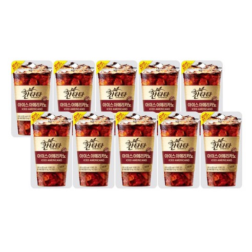칸타타 아이스 5가지맛 파우치 230ml 5종 택 1 커피 탕비실, 칸타타 230ml 10팩, 10개