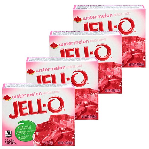 젤오 젤라틴 디저트 젤리 믹스 85g, 워터멜론(Watermelon), 4개