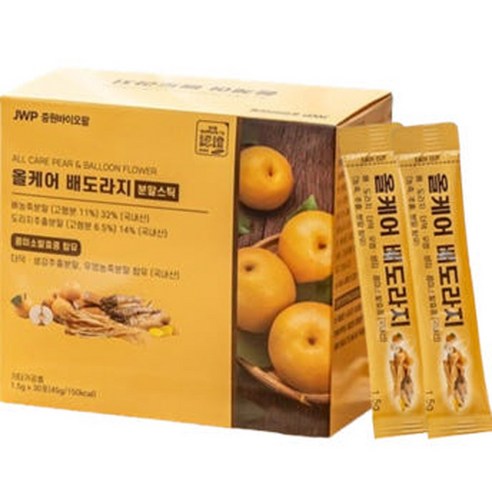 국내산100% 올케어 배 도라지 더덕 생강 목편한 건강분말 스틱, 30개, 1500mg