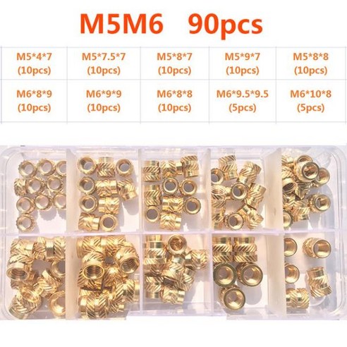 너트 인서트 황동 핫멜트 널링 3D 프린터 스레드 열 성형 더블 트윌 사출 매립 M2 M3 M4 M5 M6, 01 M2 (500PCS) 3d프린터인서트