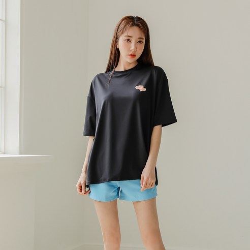 베라프 워티크 반팔 여자 루즈핏 래쉬가드 상의 M232