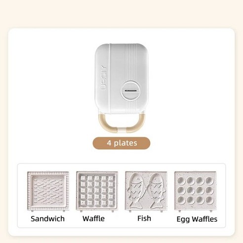 샌드위치 토스터 메이커 프레스 그릴 가정용 플레이트 다기능 전기 와플 기계 베이커 아침 식사 타코야키 팬케이크 도넛, 1.with 1 plate - EU