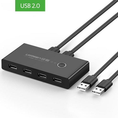 Ugreen-KVM 스위치 키보드 마우스 프린터 용 USB 3.0 2.0 KVM mi Box 2pc 포트 공유 4 피스 장치 허브, 2) USB 3.0 switch