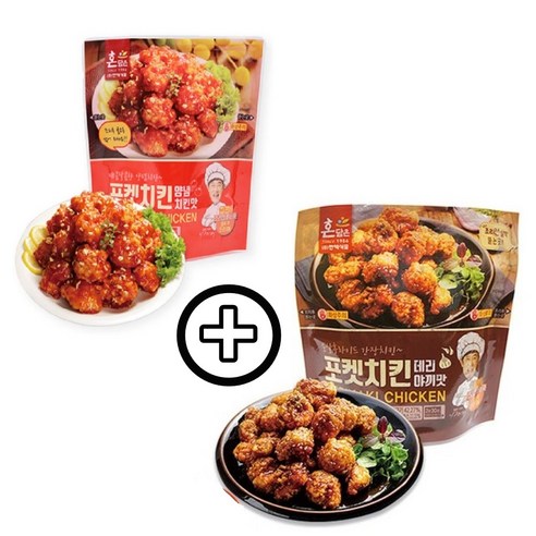 한맥 포켓치킨 매콤달콤한 양념치킨맛 5봉지 + 순살후라이드 간장치킨 데리야끼맛 5봉지 - 닭강정 | 쿠팡