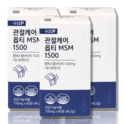 관절케어 옵티 MSM 1500 엠에스엠 무릎 허리 통증 MSN, 3개, 60정