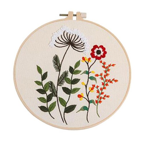 벽 장식을 위한 꽃 패턴 바늘이 있는 자수 키트 크로스 스티치 자수 천, 향기로운 꽃 5, 코튼 린넨