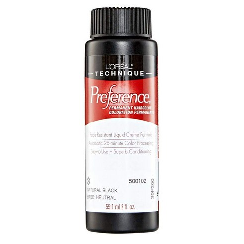 로레알 프리퍼런스 퍼머넌트 헤어컬러 59.1ml, 03 Natural Black, 1개