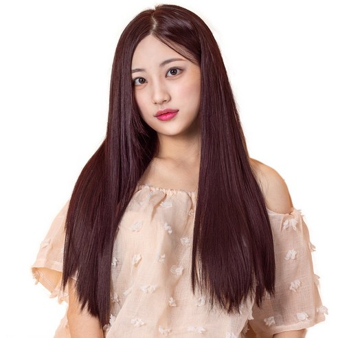 가발위드 붙임머리 옴브레 부분 가발 스트레이트 10cm 5피스 1세트상품, 단색(다크브라운)