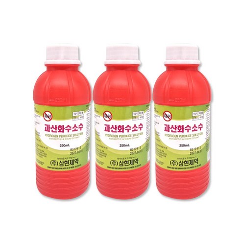 삼현 과산화수소수 35% 250mlx3개 소독제 상처소독 소독세척, 3개, 250ml