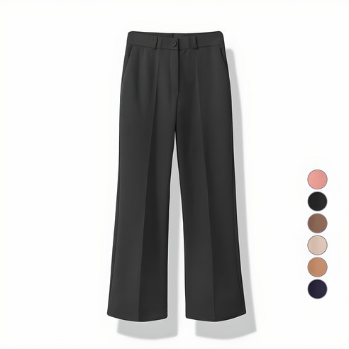 레몬소울 여성용 쫀쫀 치즈 스판 부츠컷 밴딩 숏 슬랙스, 3XL, 블랙