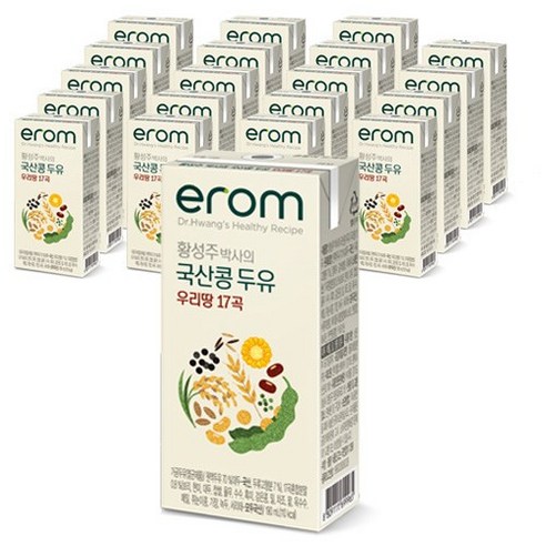 이롬 황성주 국산콩 두유 우리땅 17곡, 190ml, 20개