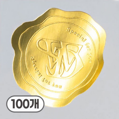 무하다 WD 청첩장 씰링 실링왁스 웨딩 스탬프 스티커 세트, 100매, 골드