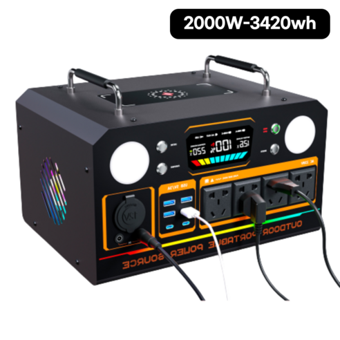 ONH 올인원 파워뱅크 캠핑용 차박 야외 대용량배터리 220V, 2000w-3420wh