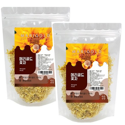 바른건강 메리골드 꽃차 마리골드 차 MARIGOLD 메리골드꽃잎 차, 180g, 2개, 1개입