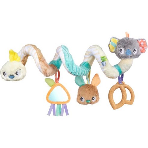 미국 프리미엄 Playgro Fauna Friends Twirly Spiral Activity Toy - 를 위한 인터랙티브 유모차 장난감 사랑스러운 코키 코알라 캥거루 캐릭터