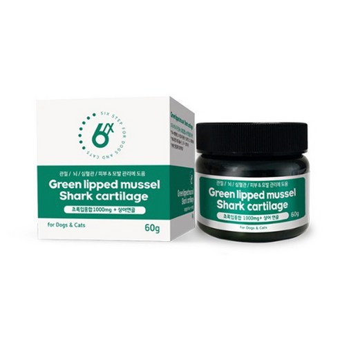식스스텝 초록입홍합 1000mg+상어연골 영양제 60g, 단품, 1개
