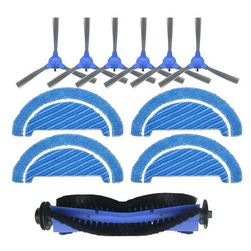 콩가 1090 로봇 진공 청소기 액세서리 키트 메인 브러시 사이드 브러시 청소 천 11 PCS 진공 부품 교체, 보여진 바와 같이, 하나
