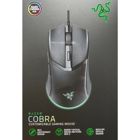 레이저 Cobra 유선 마우스 RZ01-0465, 블랙